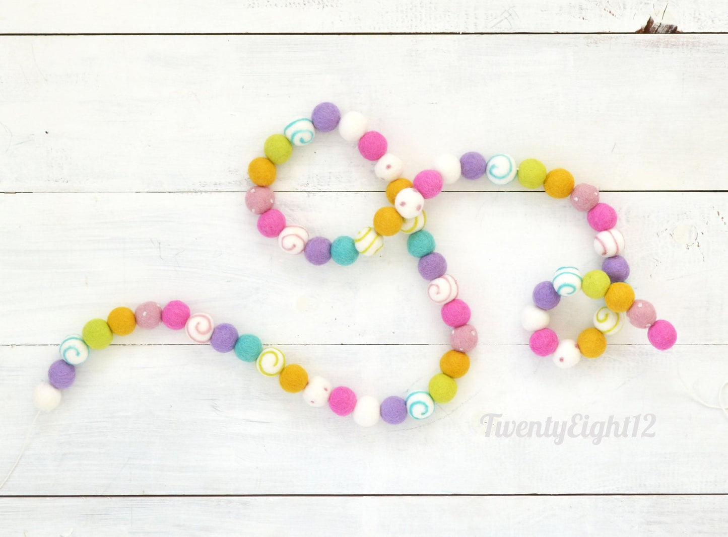Felt Ball Garland - Rainbow