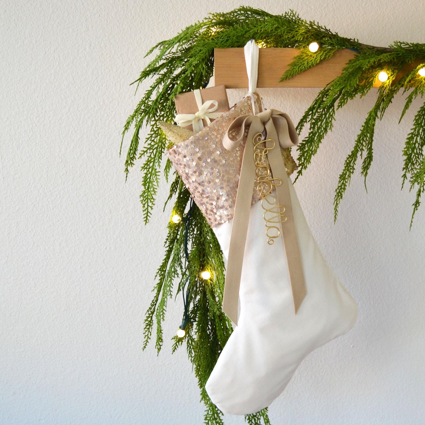 Velvet Christmas Stocking – Luxury Holiday Stocking with Sequins & Embellishment