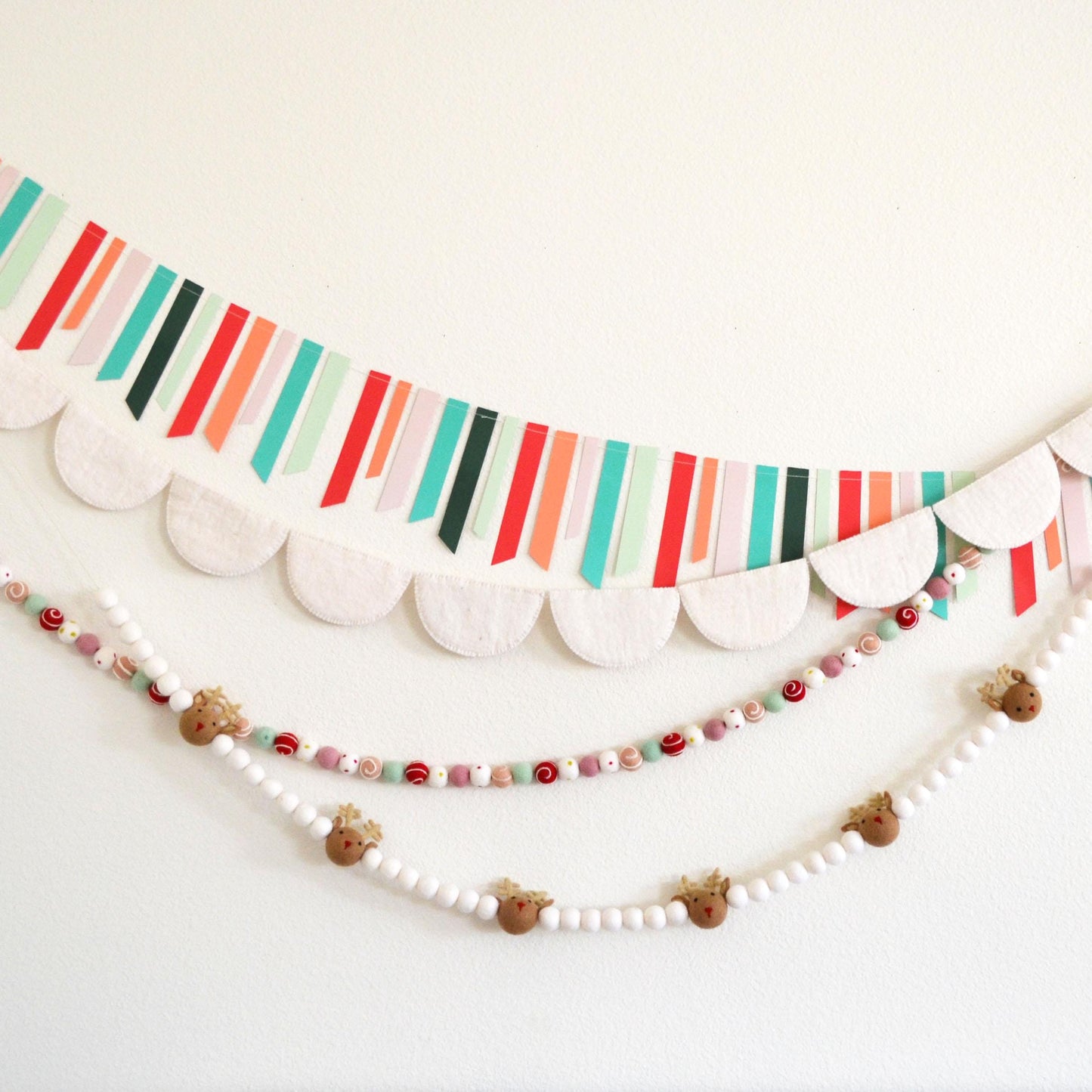 Christmas Felt Banner - Scallops