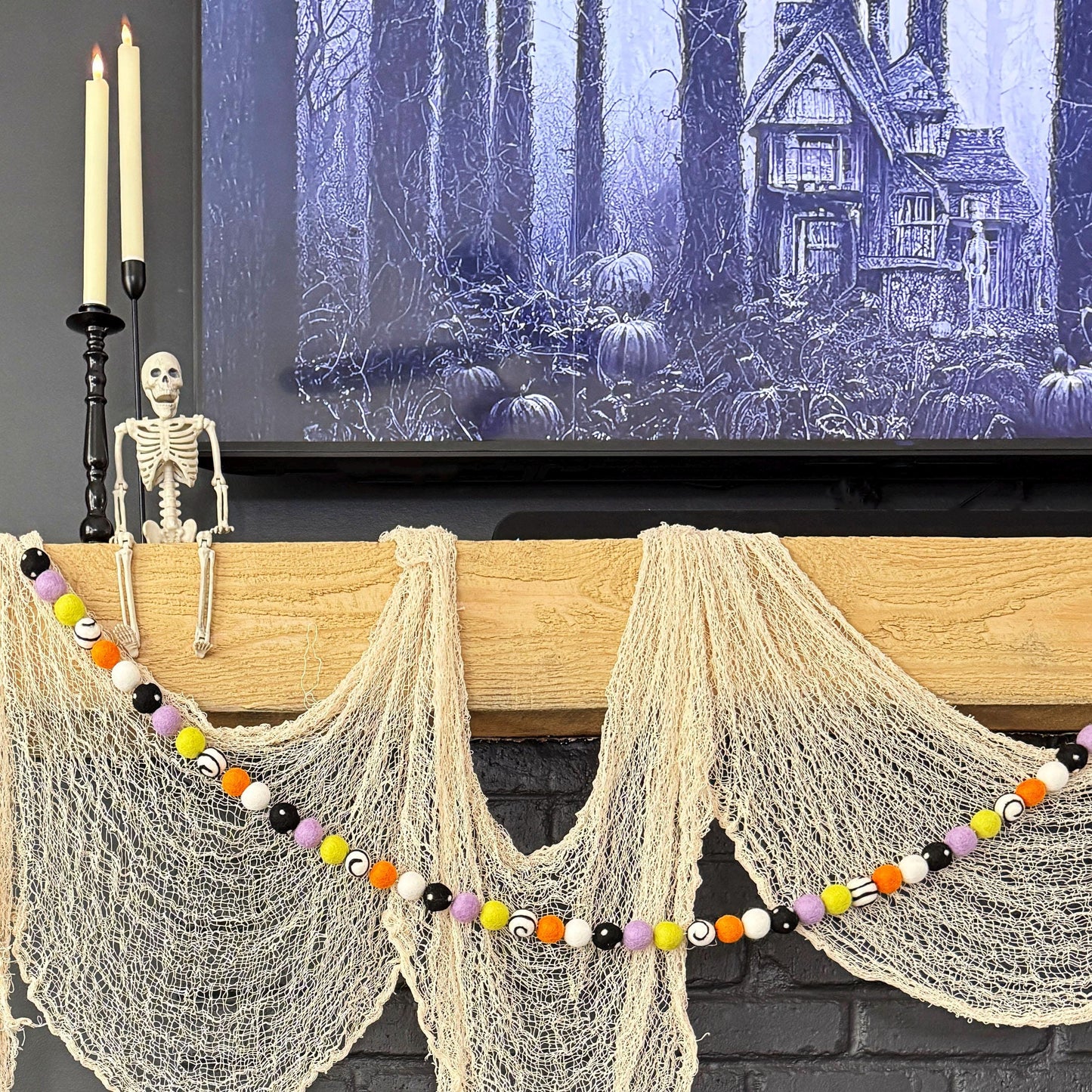 Halloween Felt Ball Garland