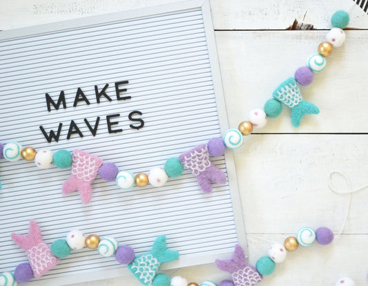 Felt Ball Garland - Mermaids