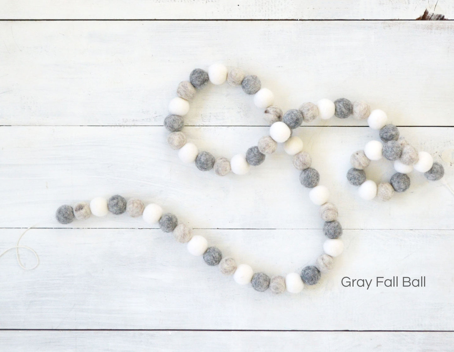 Felt Ball Garland -Felt Garland, Fall Garland, Fall Banner, Neutral Felt Garland, Felt Balls, Neutral Fall Decor, Neutral Felt Balls, Fall