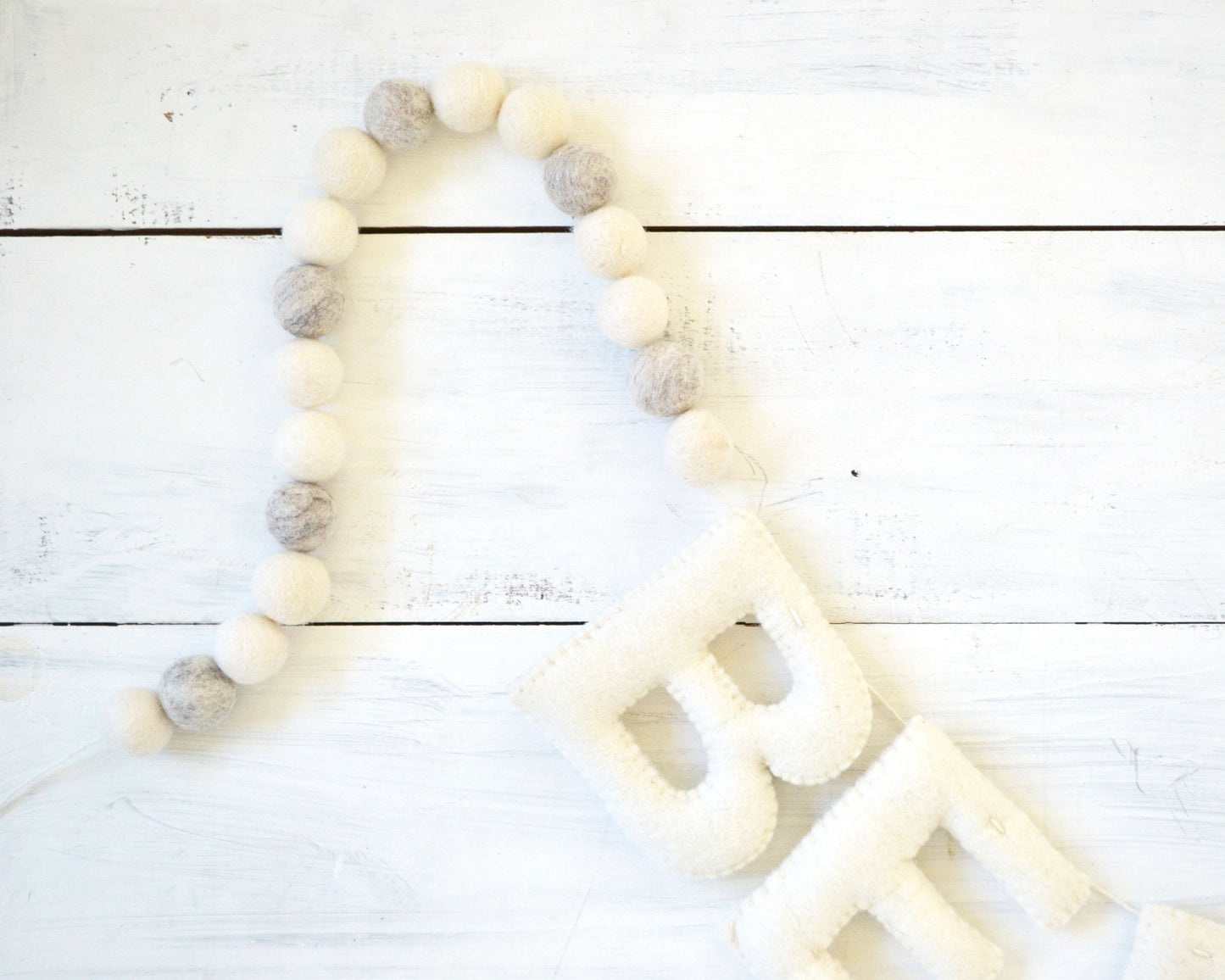 Felt Ball and Letter Garland - Be Merry Banner - Holiday Felt Ball Garland, Christmas Decor, Holiday Banner, Christmas Banner, Felt Balls