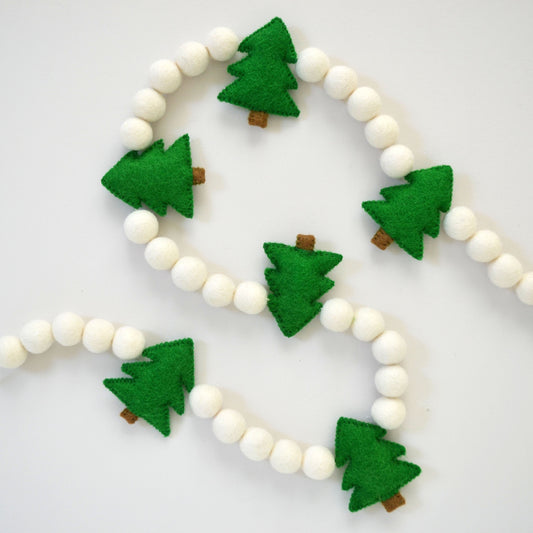 Christmas Tree Garland / Large Christmas Tree Felt Ball Garland / Felt Ball Garland / Holiday Garland / Felt Garland / Christmas Garland