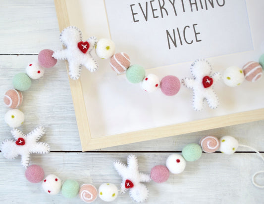 Christmas Felt Garland - Gingerbread