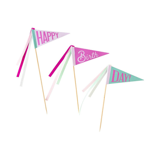 Happy Birthday Cake Topper | Party Decor | Pennant Flag Cake Topper | Cake Decoration | Birthday Cake Decor | Birthday Cake Topper