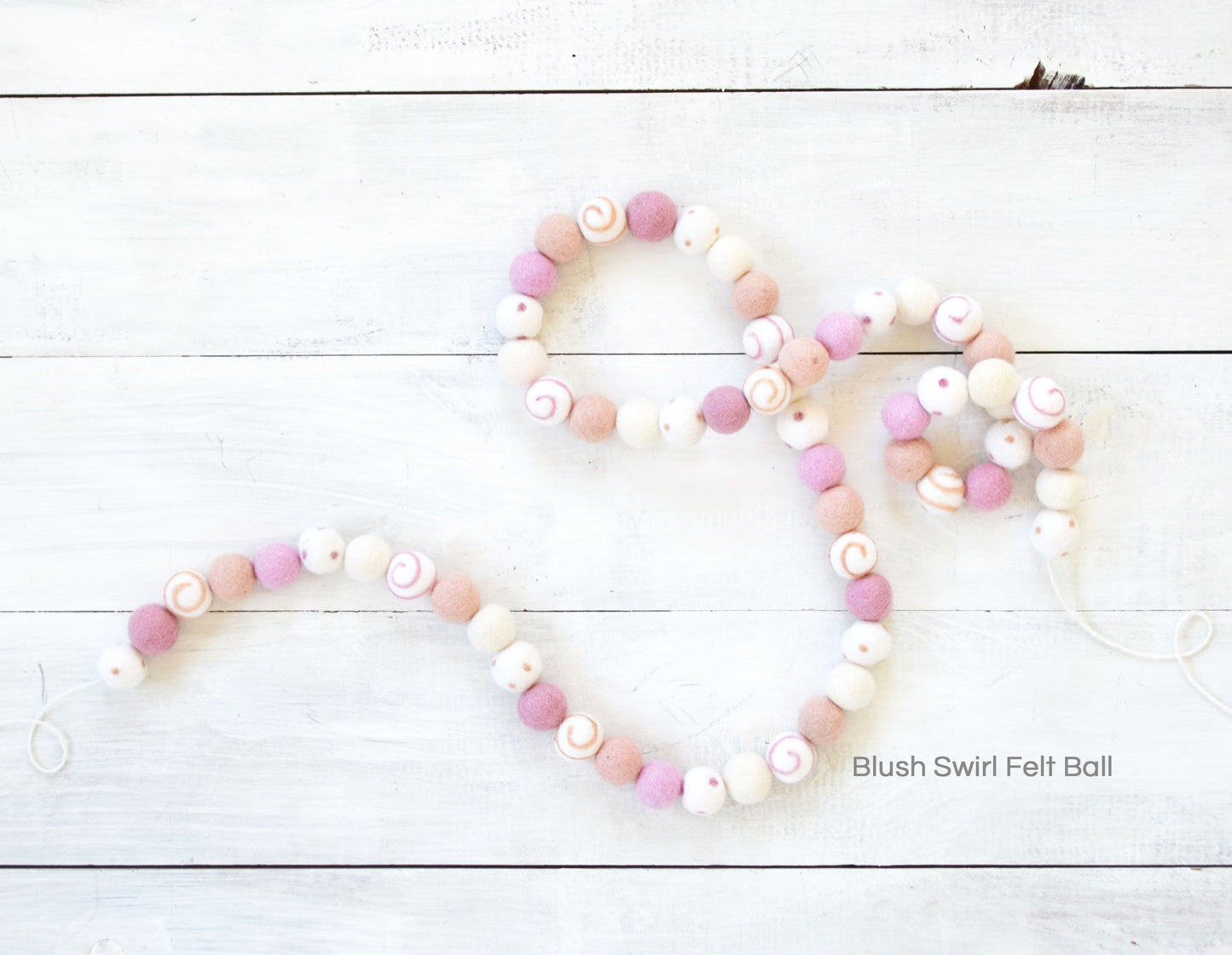 Felt Ball Garland - Pink Rainbows