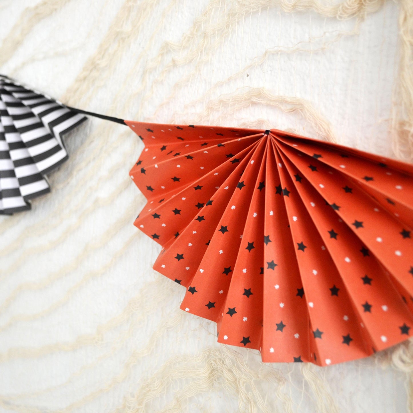 Halloween Paper Fan Bunting Banner