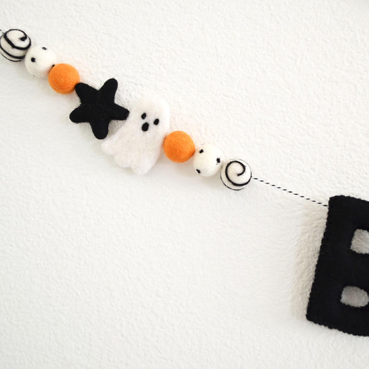 Halloween BOO Banner | Felt Ghost Banner | Felt Ball Garland | Halloween Decor | Felt Ghost Garland | Felt Banner | Halloween Decorations