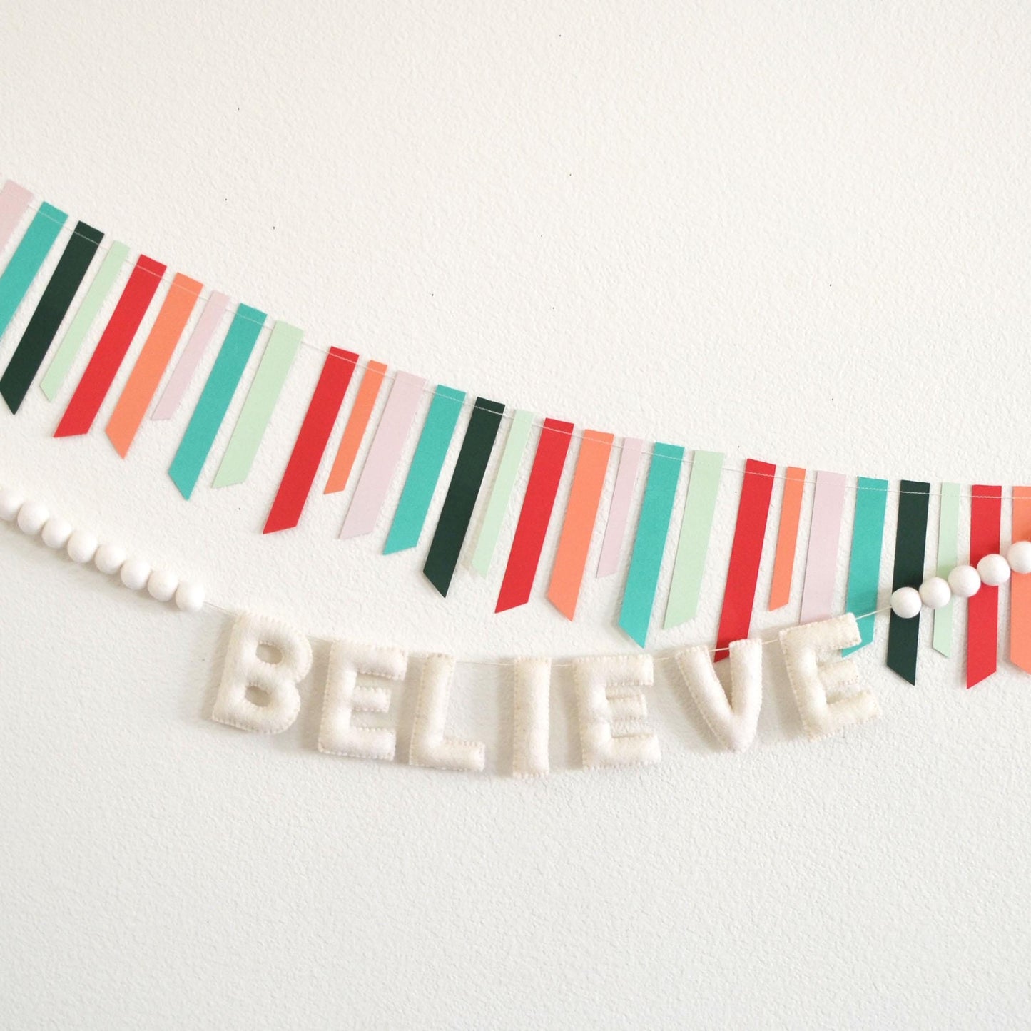 Christmas Felt Banner - BELIEVE