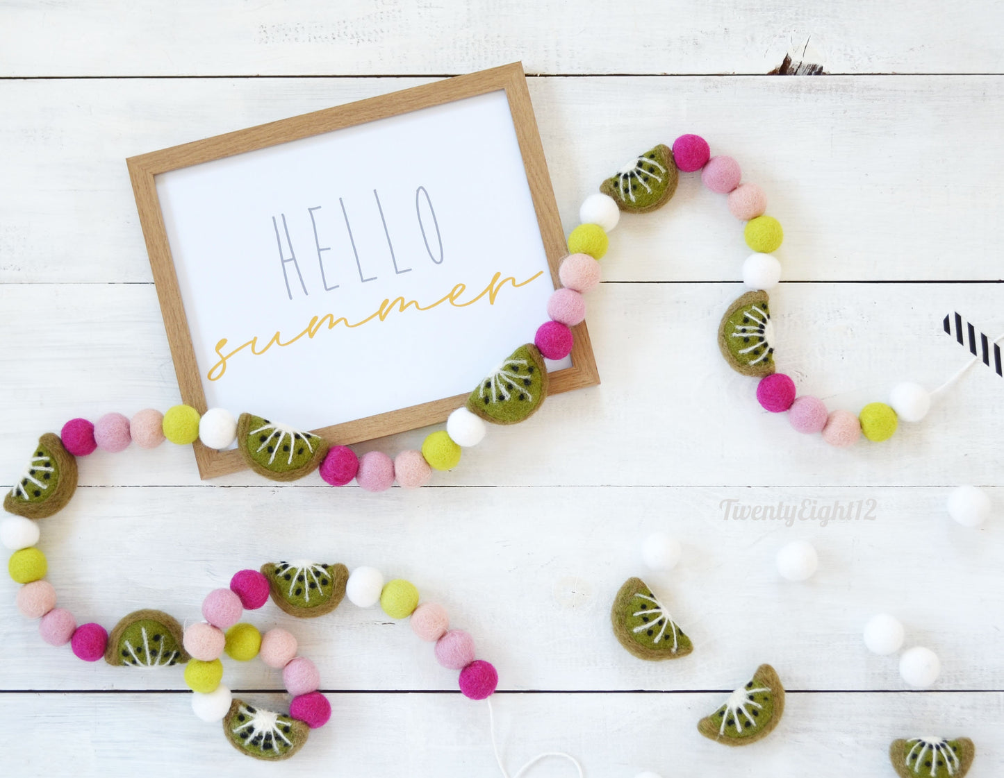 Felt Ball Garland - Kiwi