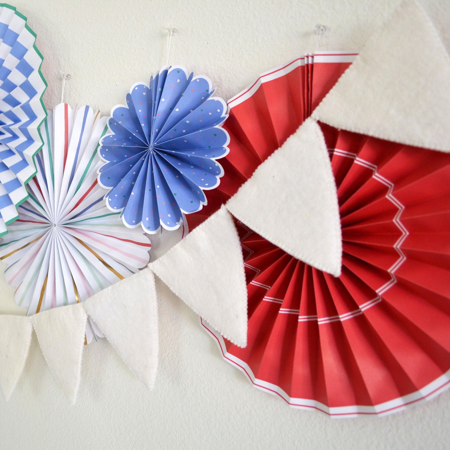 White Felt Pennant Flag Banner