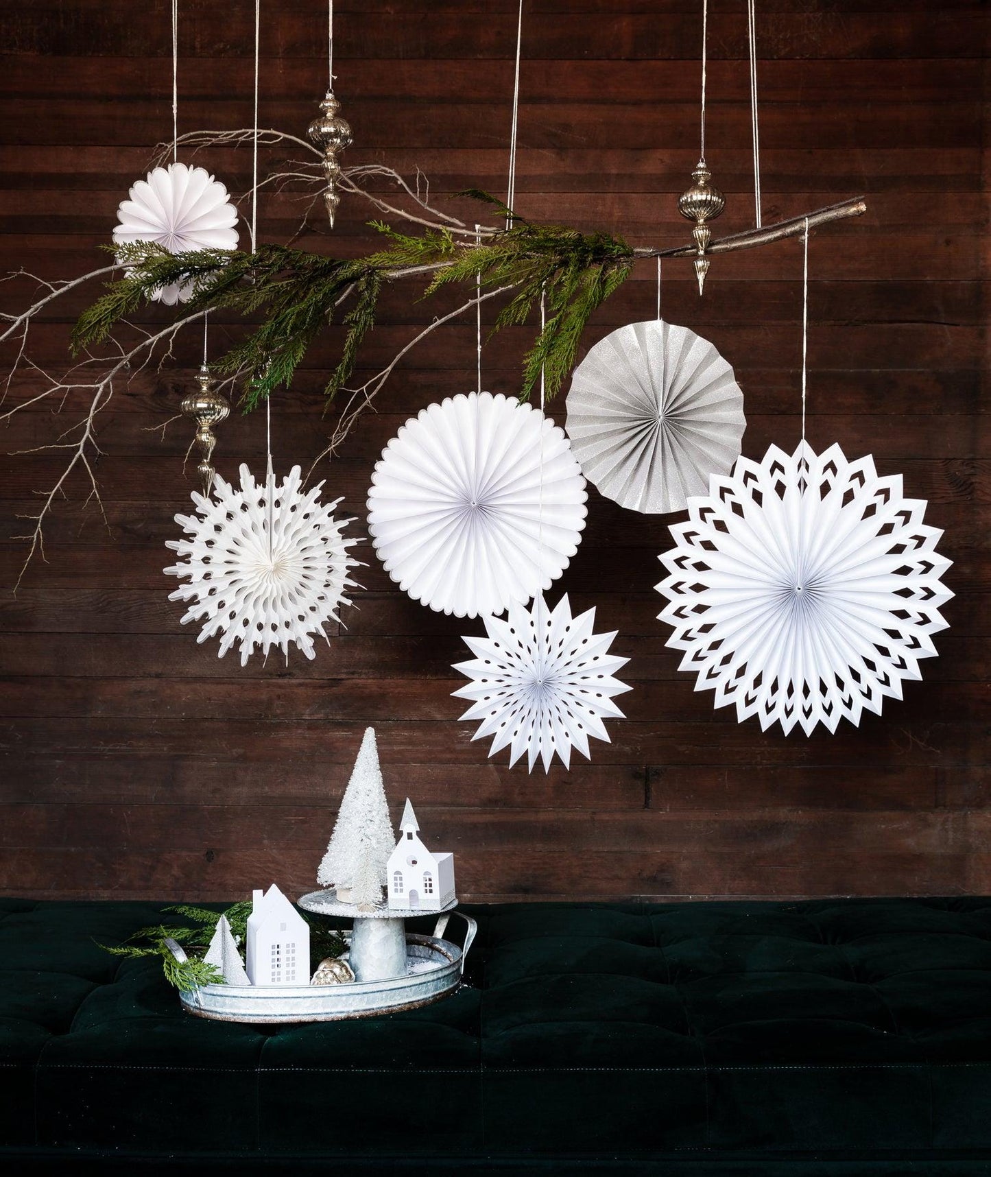 White Paper Party Fans | Party Decor | Birthday Party Decor | Party Decoration | Party Backdrop | Winter Wonderland | Holiday Party Decor