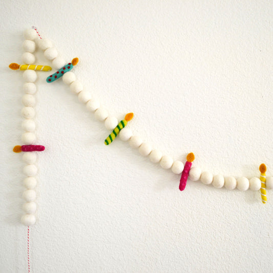 Happy Birthday Banner | Birthday Candle Garland | Birthday Party Decoration | Birthday Candles | Birthday Decor | Felt Birthday Garland