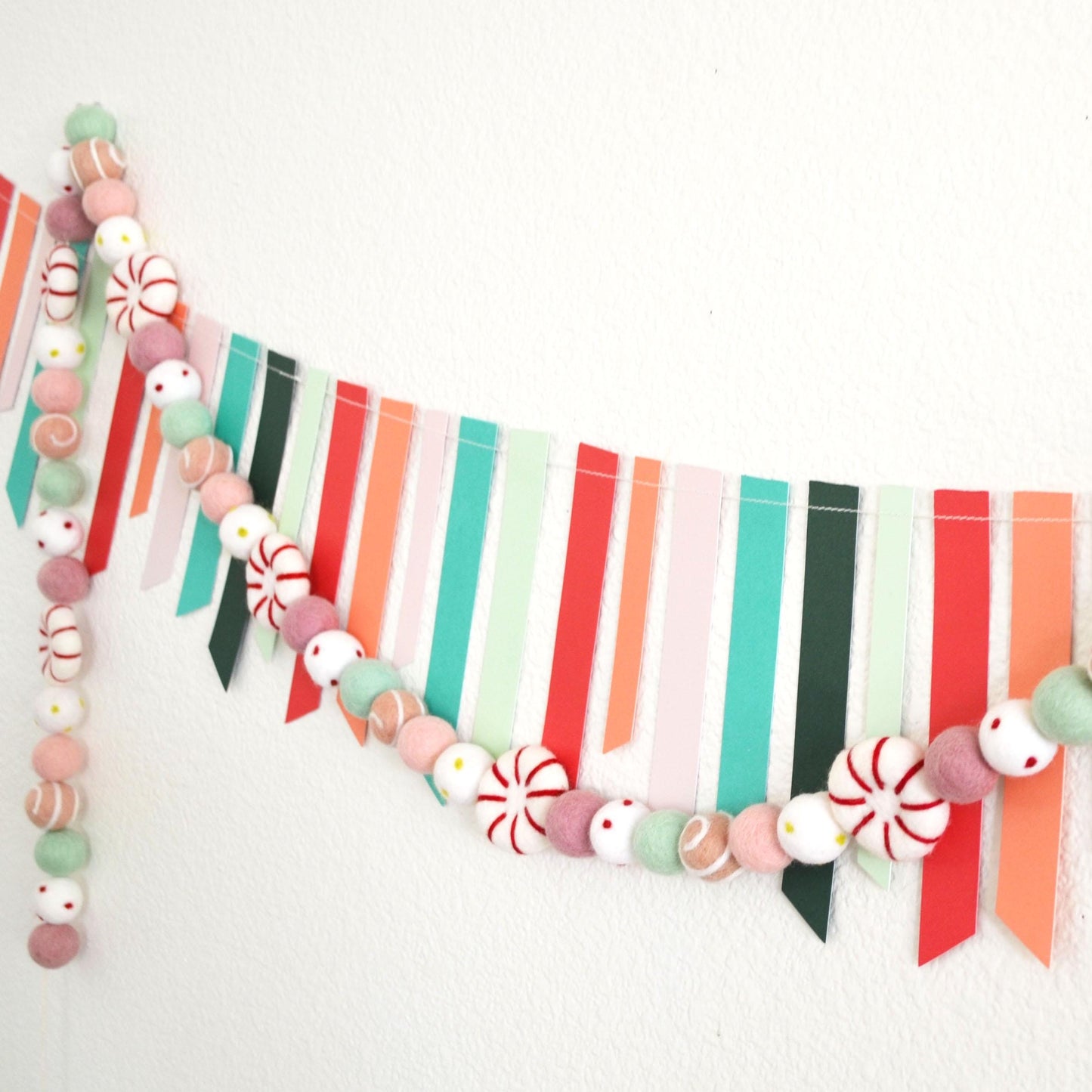 Christmas Felt Garland | Christmas Garland | Felt Garland | Peppermint Garland | Christmas Decoration | Holiday Decor | Peppermint Candy