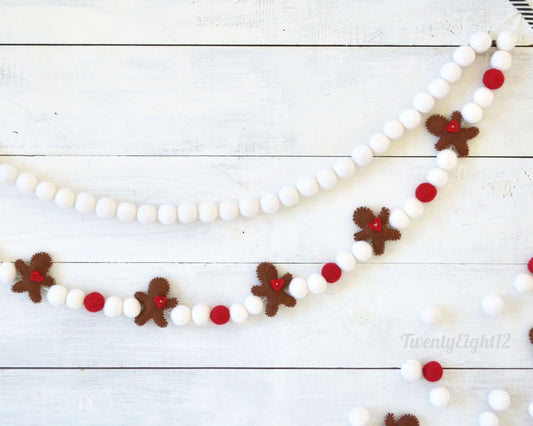 Christmas Felt Garland - Gingerbread