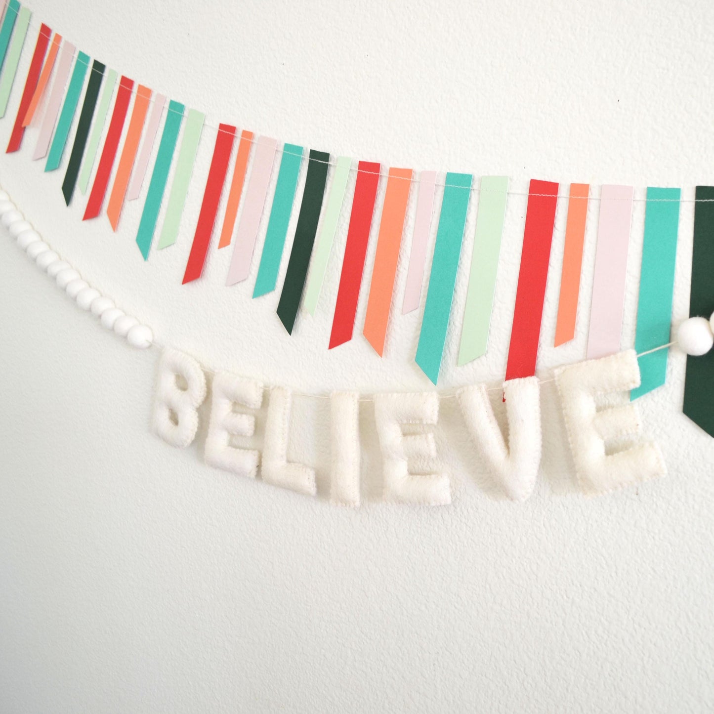 Christmas Felt Banner - BELIEVE