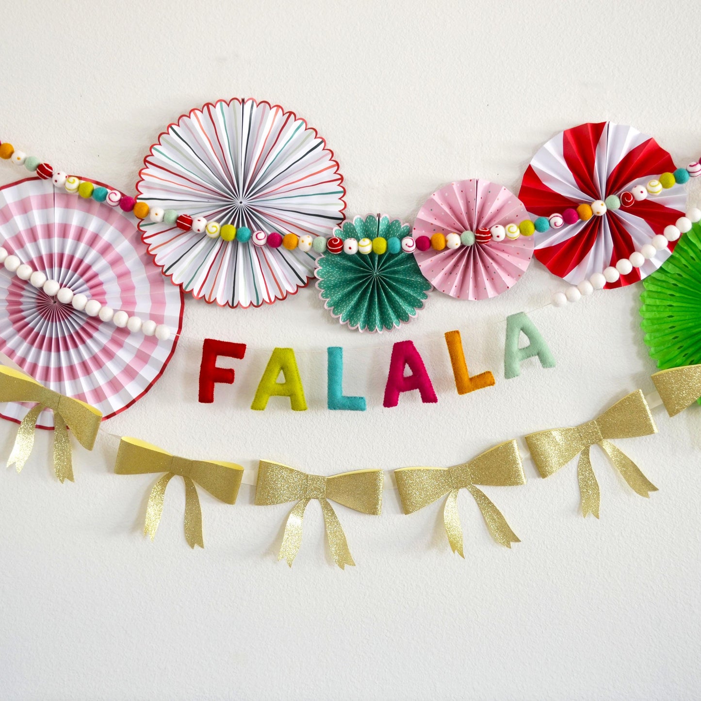 Christmas Felt Garland | Christmas Garland | Garland | Christmas Decor| Christmas Decorations | Holiday Decor | Felt Ball Garland