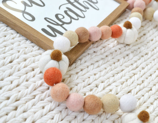 Fall Garland - Pumpkin Garland, Thanksgiving Felt Garland, Pumpkin Decor, Pumpkin, Pumpkin Spice, Felt Pumpkin, Fall Decor, Fall