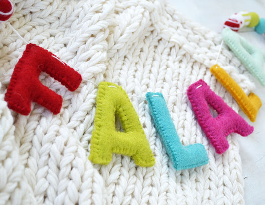 FALALA Felt Garland - Felt Ball & Letter Garland, Felt Ball Garland, Christmas Felt Ball Garland, Christmas Garland, Christmas