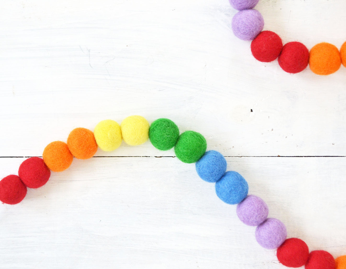 Felt Balls Garland - Primary Rainbow