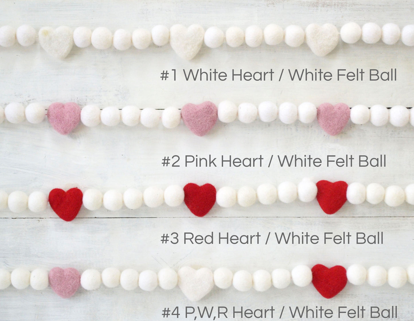 Valentines Felt Garland -Valentines Day Felt Ball Garland, Felt Ball Garland, Holiday Garland, Felt Ball Garland, Red Heart Garland, Banner