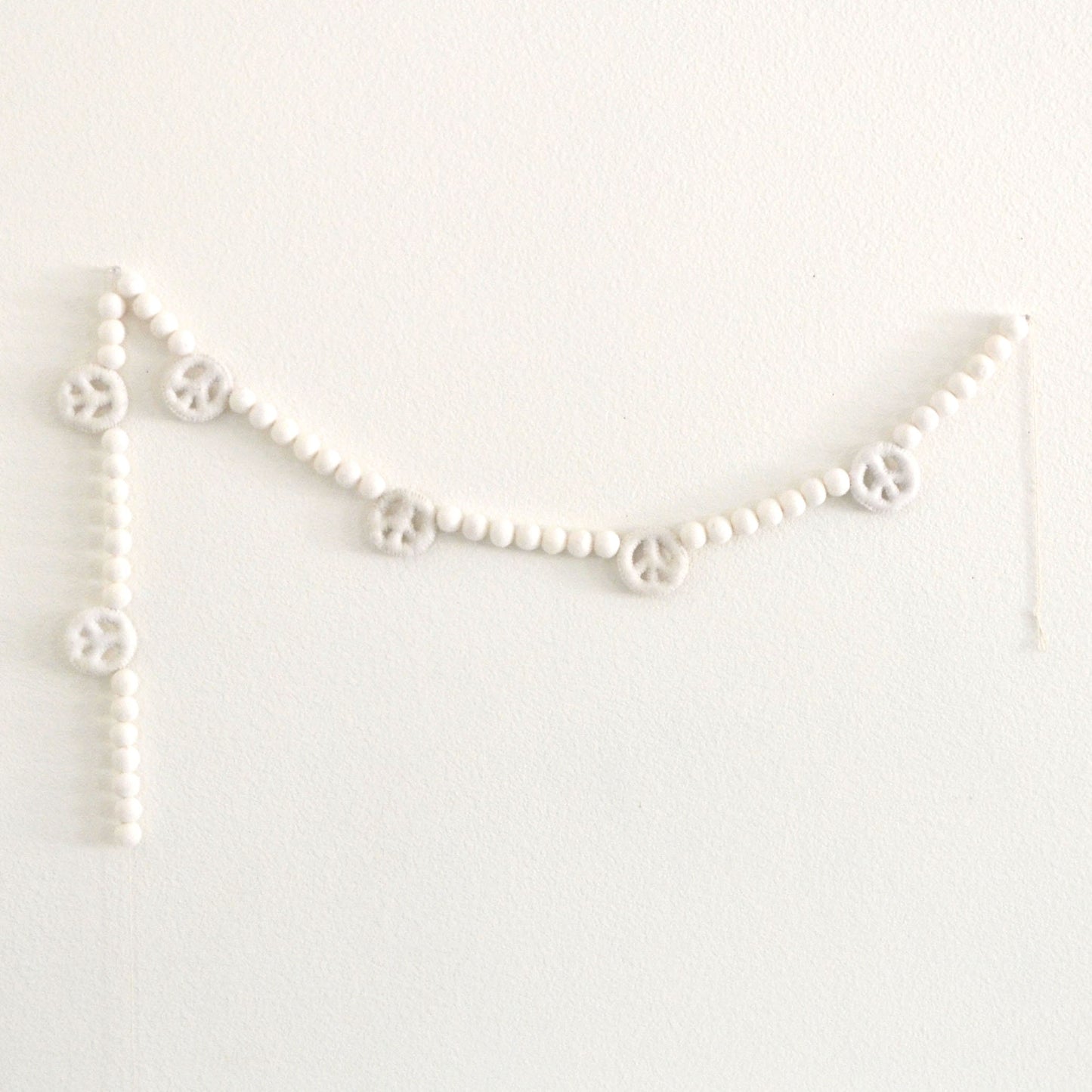 Felt Peace Garland - White Peace