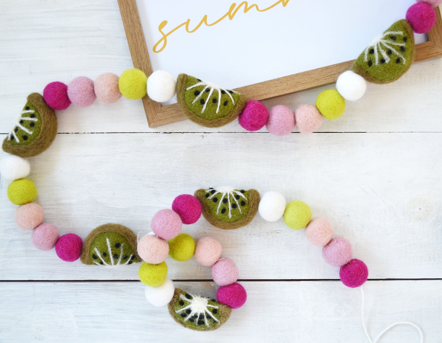 Felt Ball Garland - Kiwi