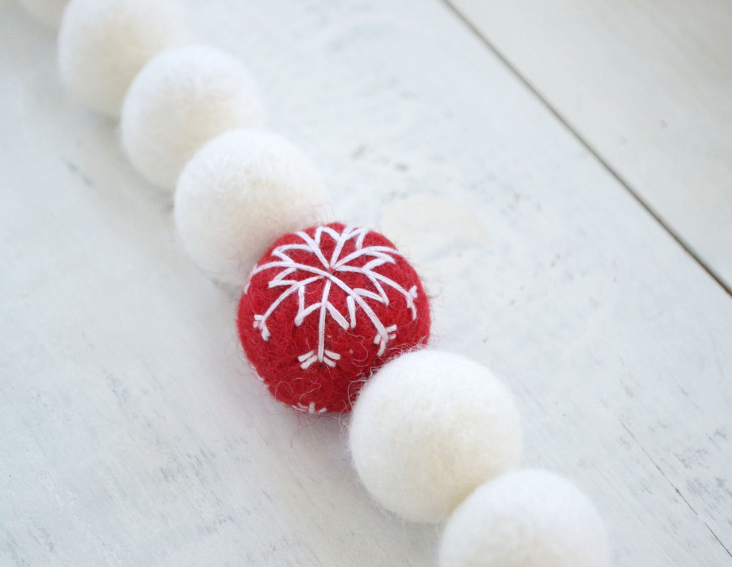 Christmas Felt Garland - Choice of Christmas Felt Balls or Snowballs