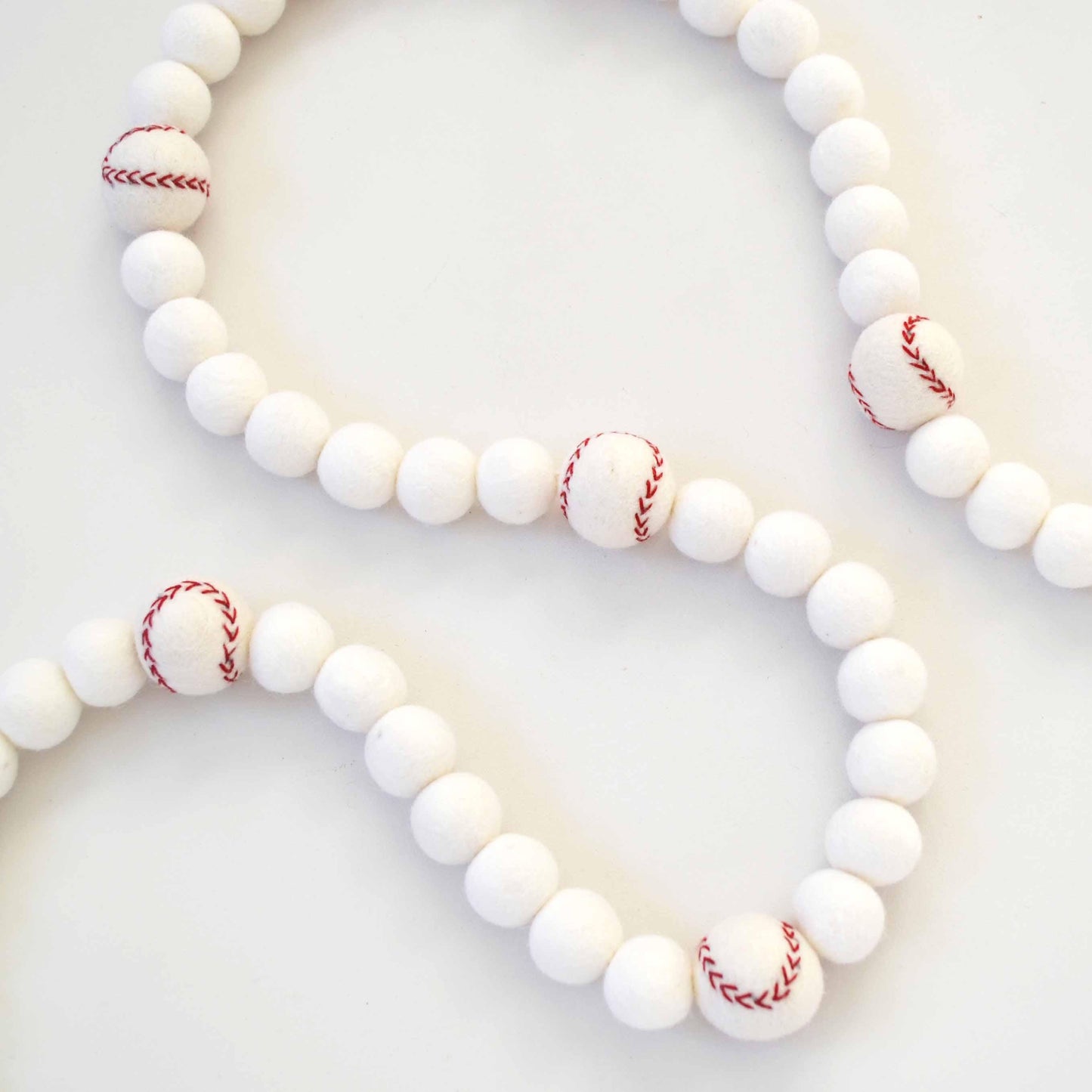 Felt Ball Garland - Baseballs