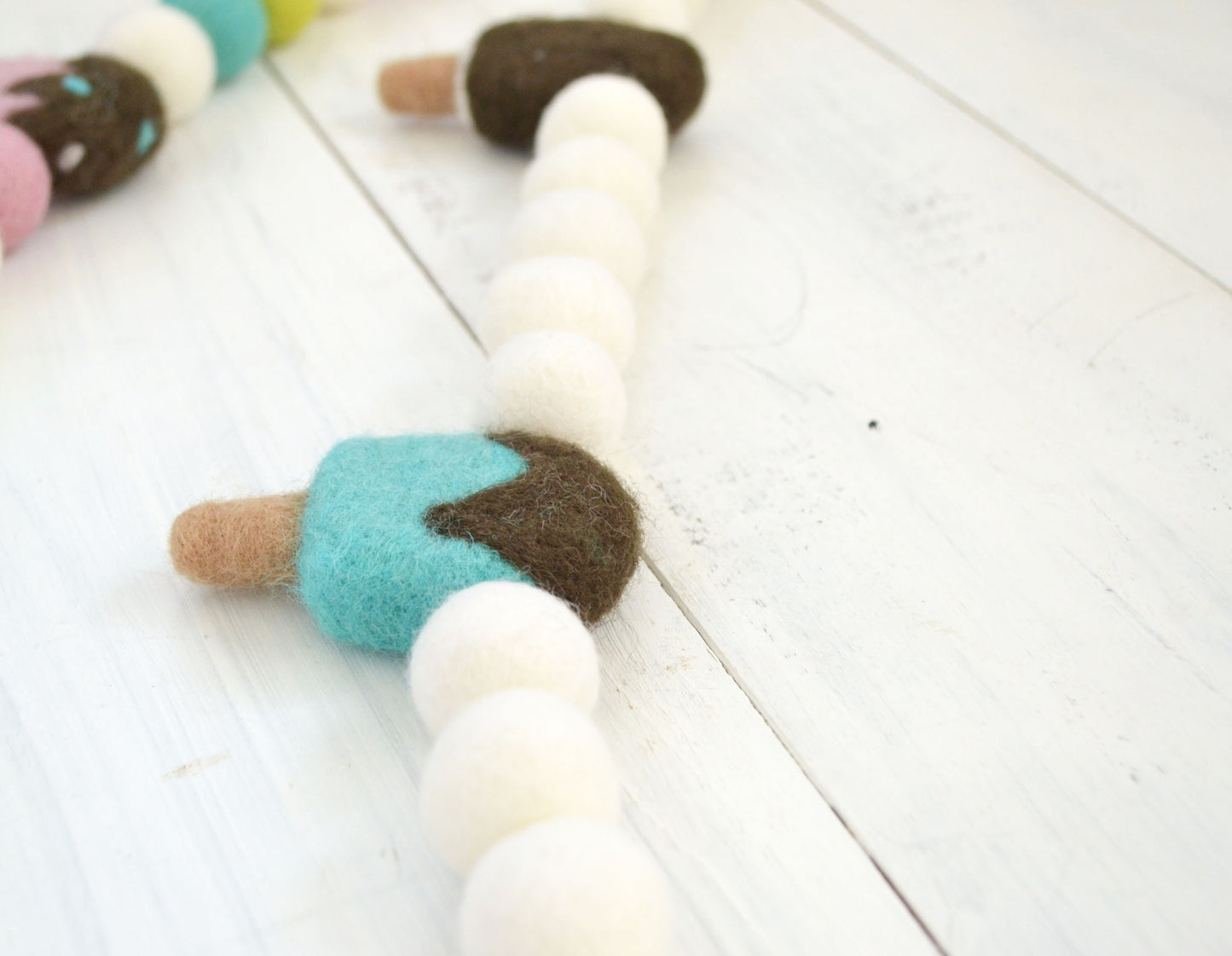 Felt Ball Garland - Choice of Colorful Felt Ball Garland or Ice Cream Garland