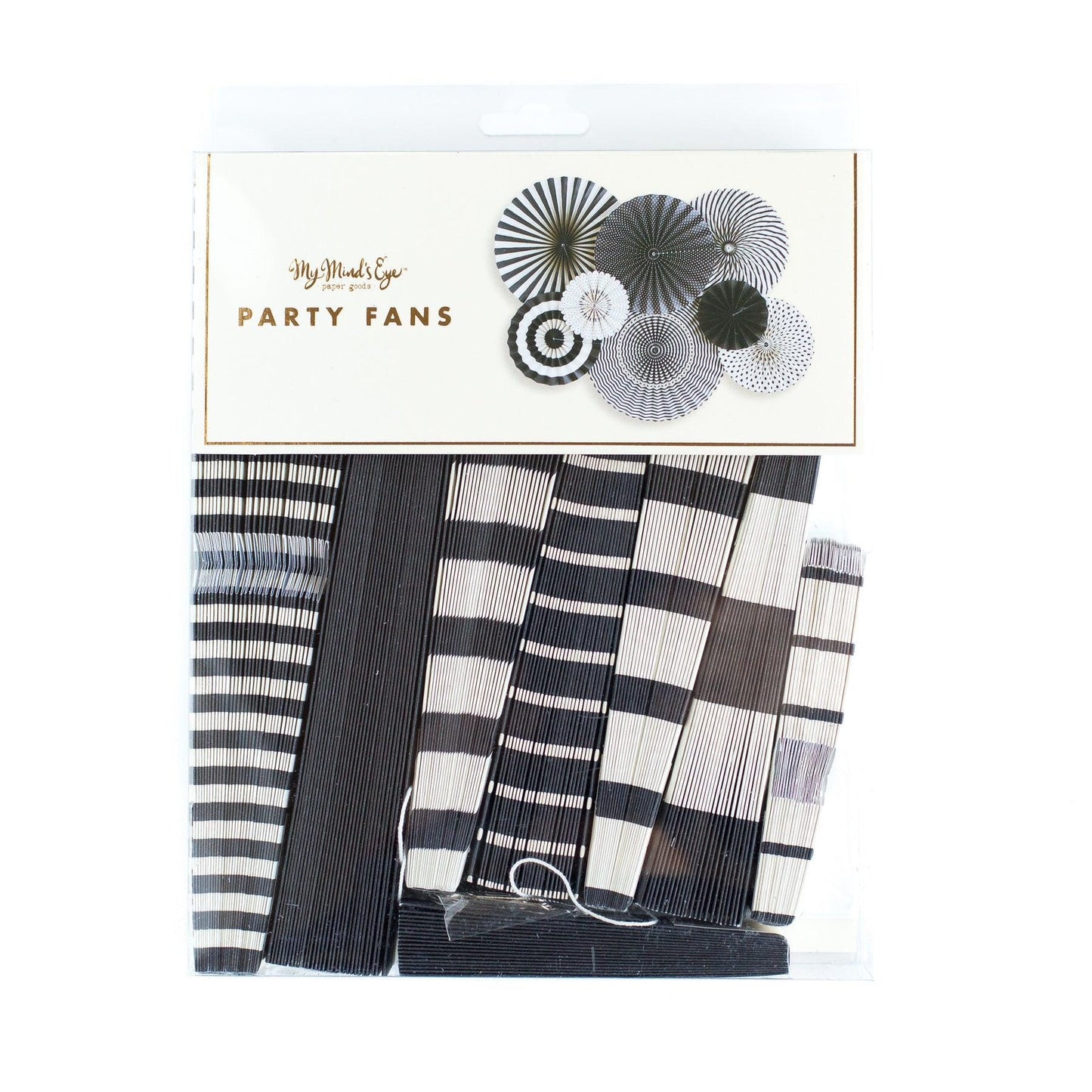 Black and Cream Paper Party Fans
