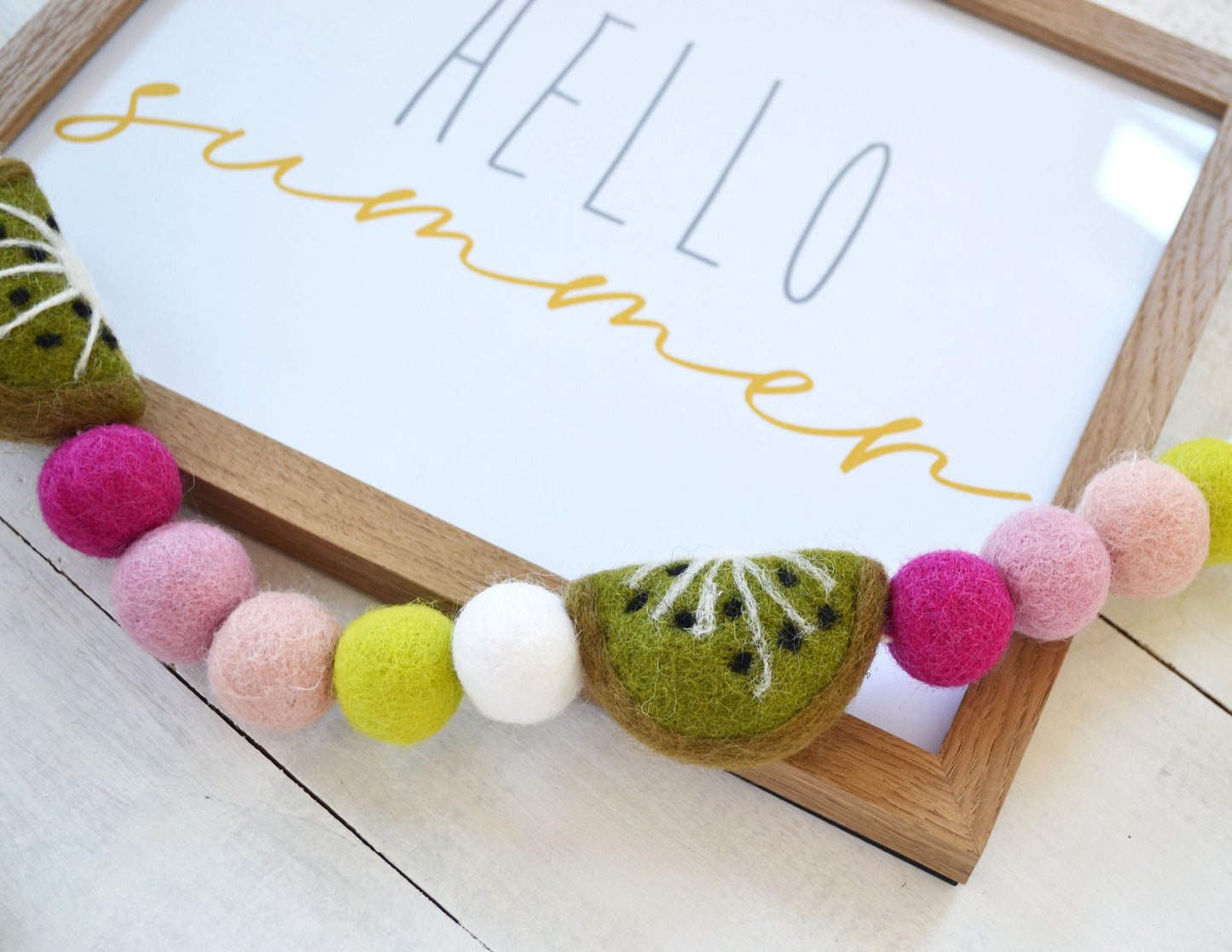 Felt Ball Garland - Kiwi