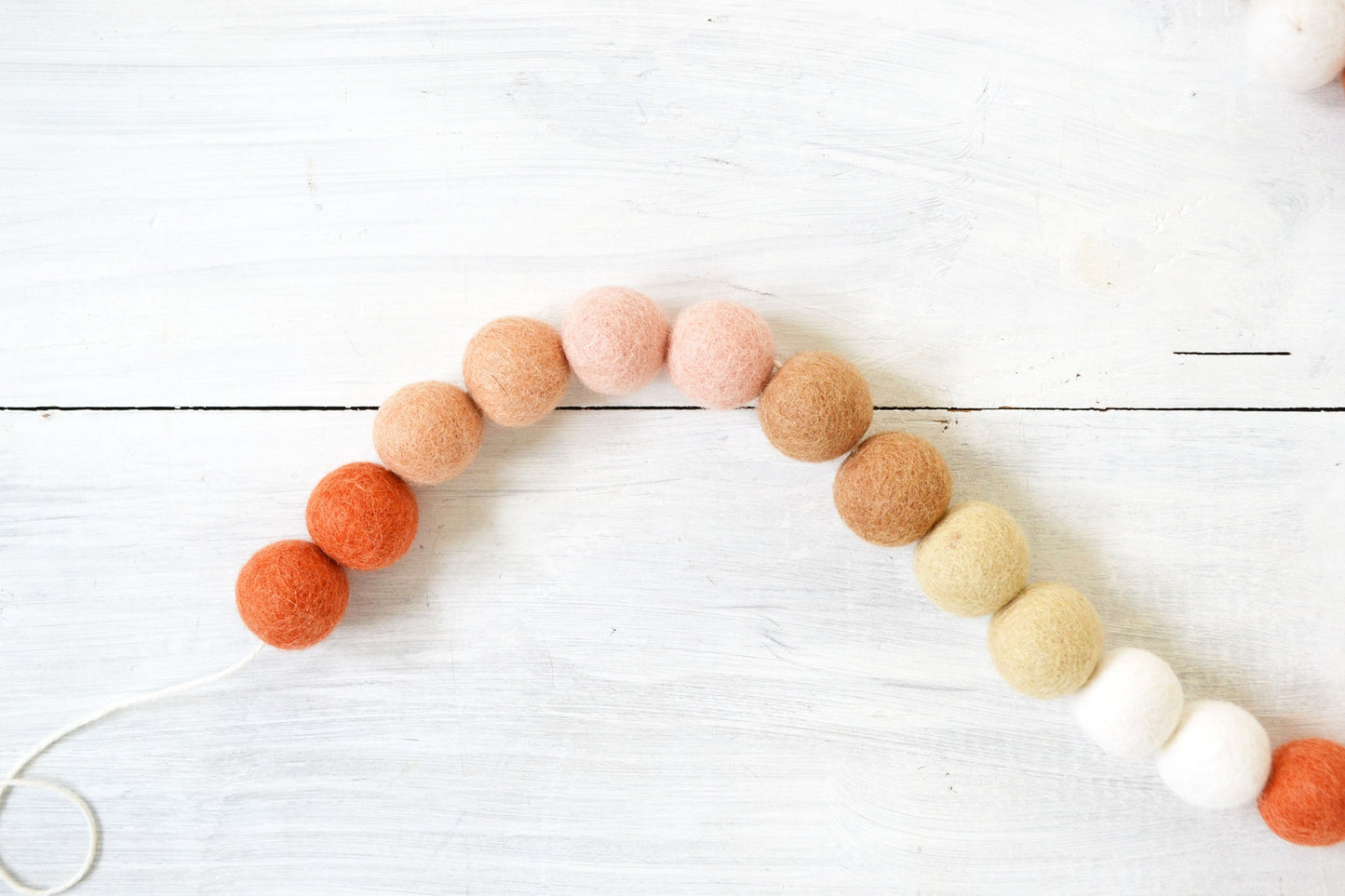 Felt Ball Garland -Felt Garland, Fall Garland, Fall Banner, Neutral Felt Garland, Felt Balls, Neutral Fall Decor, Thanksgiving Fall Garland