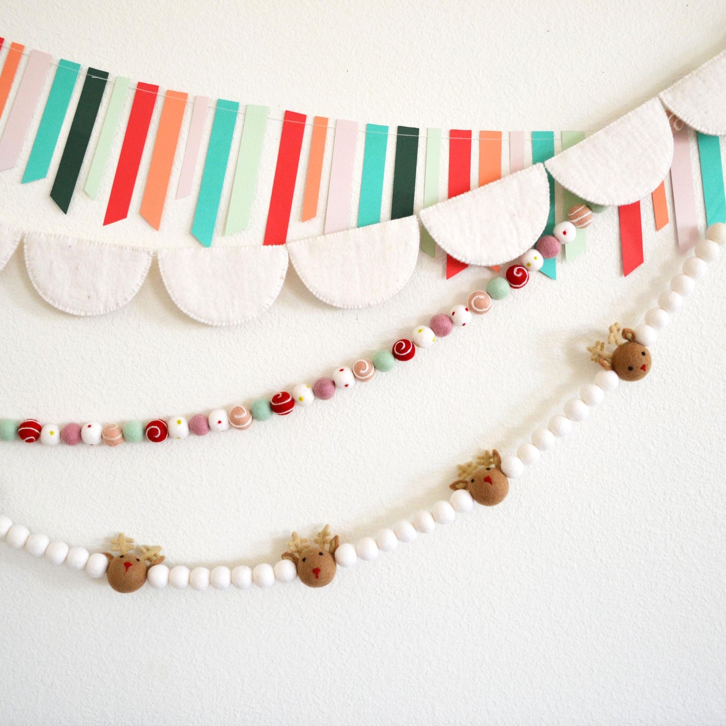 Christmas Felt Garland - Reindeer