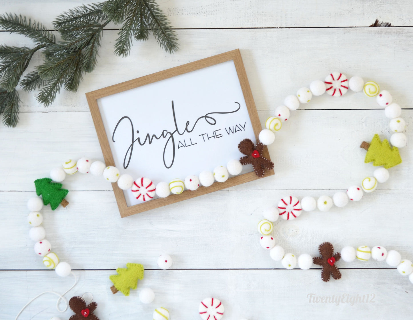 Christmas Garland, Christmas Felt Garland, Christmas Decor, Felt Christmas Garland, Holiday Decor, Christmas Tree Garlands,Felt Ball Garland