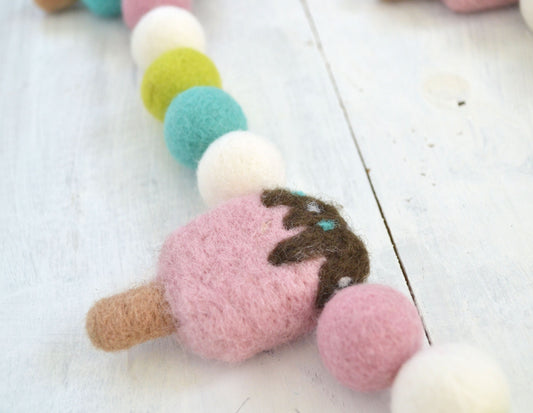 Felt Ball Garland - Choice of Colorful Felt Ball Garland or Ice Cream Garland