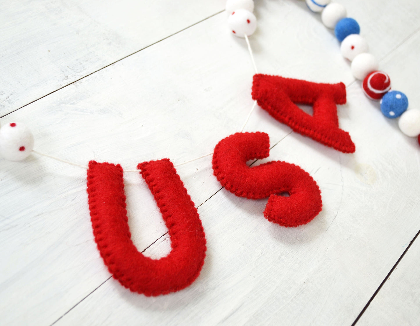 4th of July USA Felt Banner