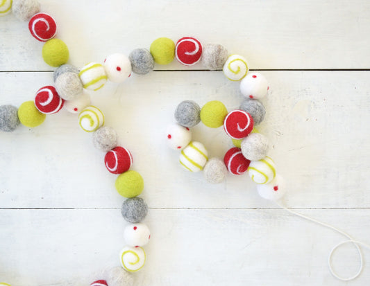Christmas Felt Ball Garland