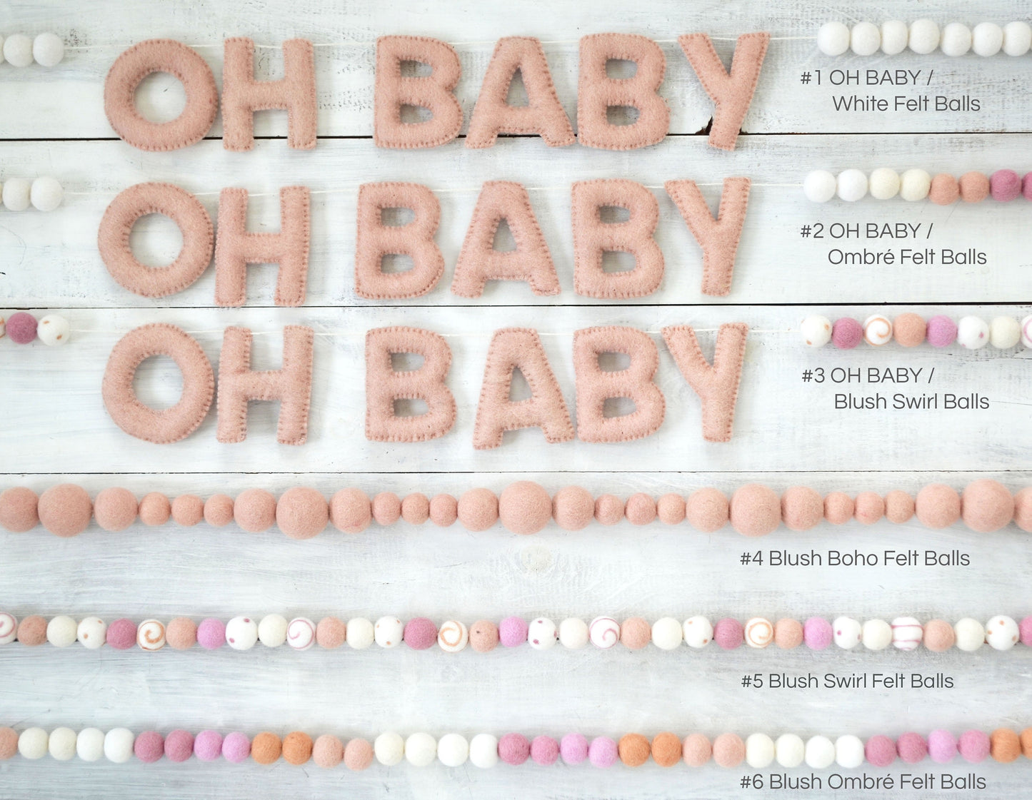 Valentines Felt Garland - Valentines Felt Ball Garland, Valentines Banner, OH BABY Felt Garland, Valentines Day Garland, Valentines Decor