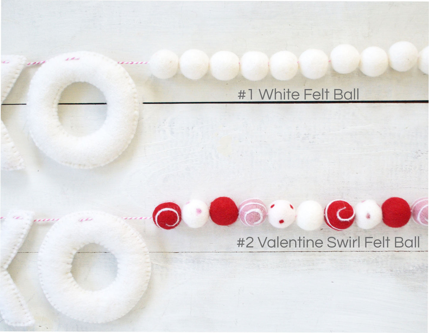 Valentines Felt Garland - Valentines Felt Ball Garland, Valentines Banner, XOXO Felt Ball Garland, Valentines Day Garland, Valentines Decor