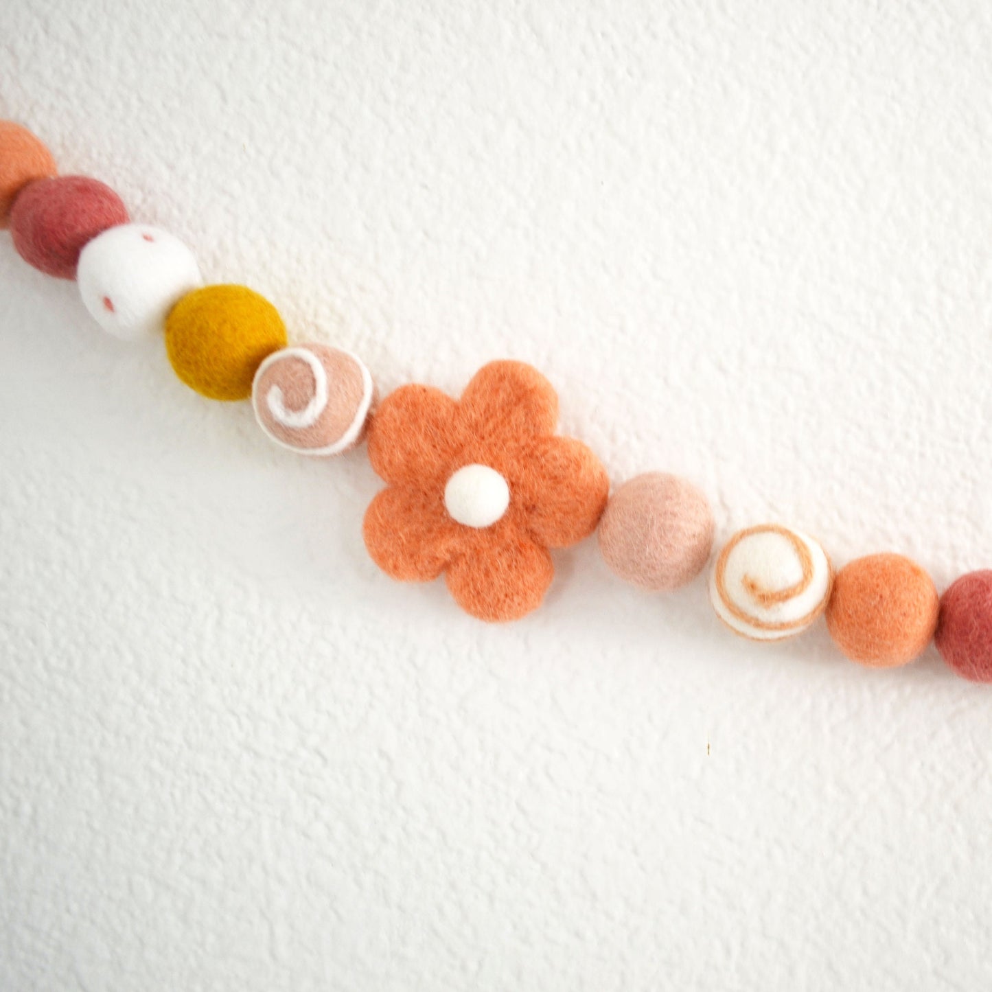 Felt Ball Garland - Colorful Daisies