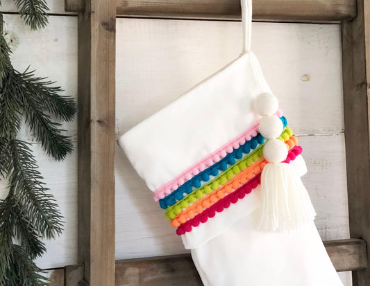 Velvet Christmas Stocking - Handmade Bohemian Girls Stocking