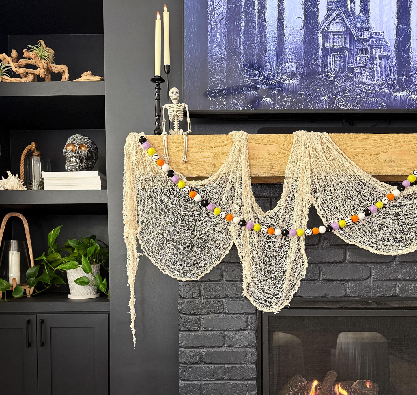 Halloween Felt Ball Garland