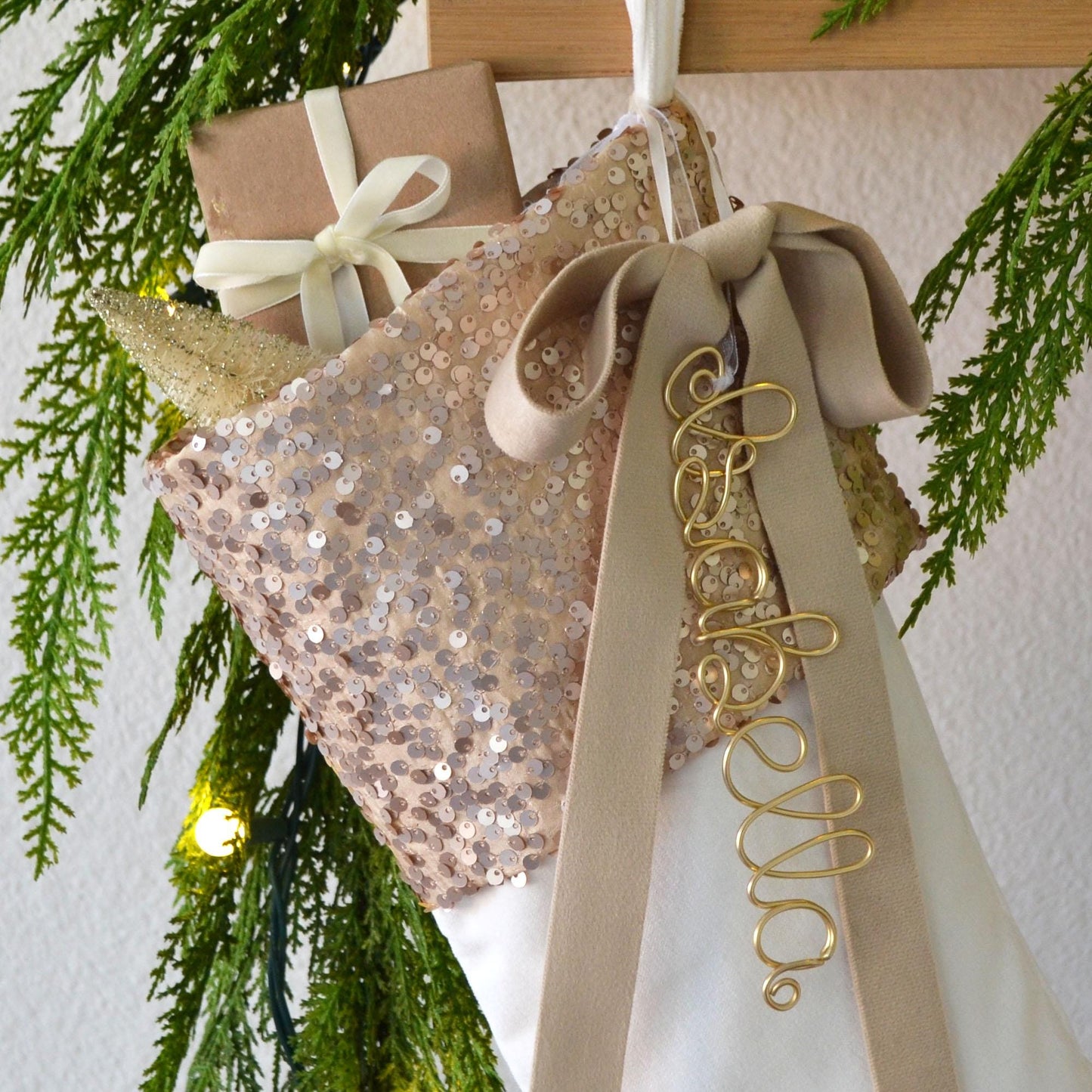 Velvet Christmas Stocking – Luxury Holiday Stocking with Sequins & Embellishment