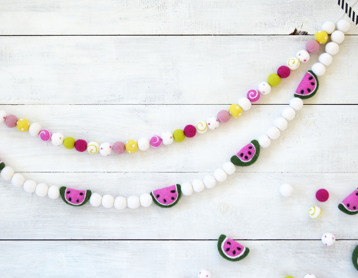 Felt Ball Garland - Choice of Ombre Felt Ball Garland or Watermelon Garland