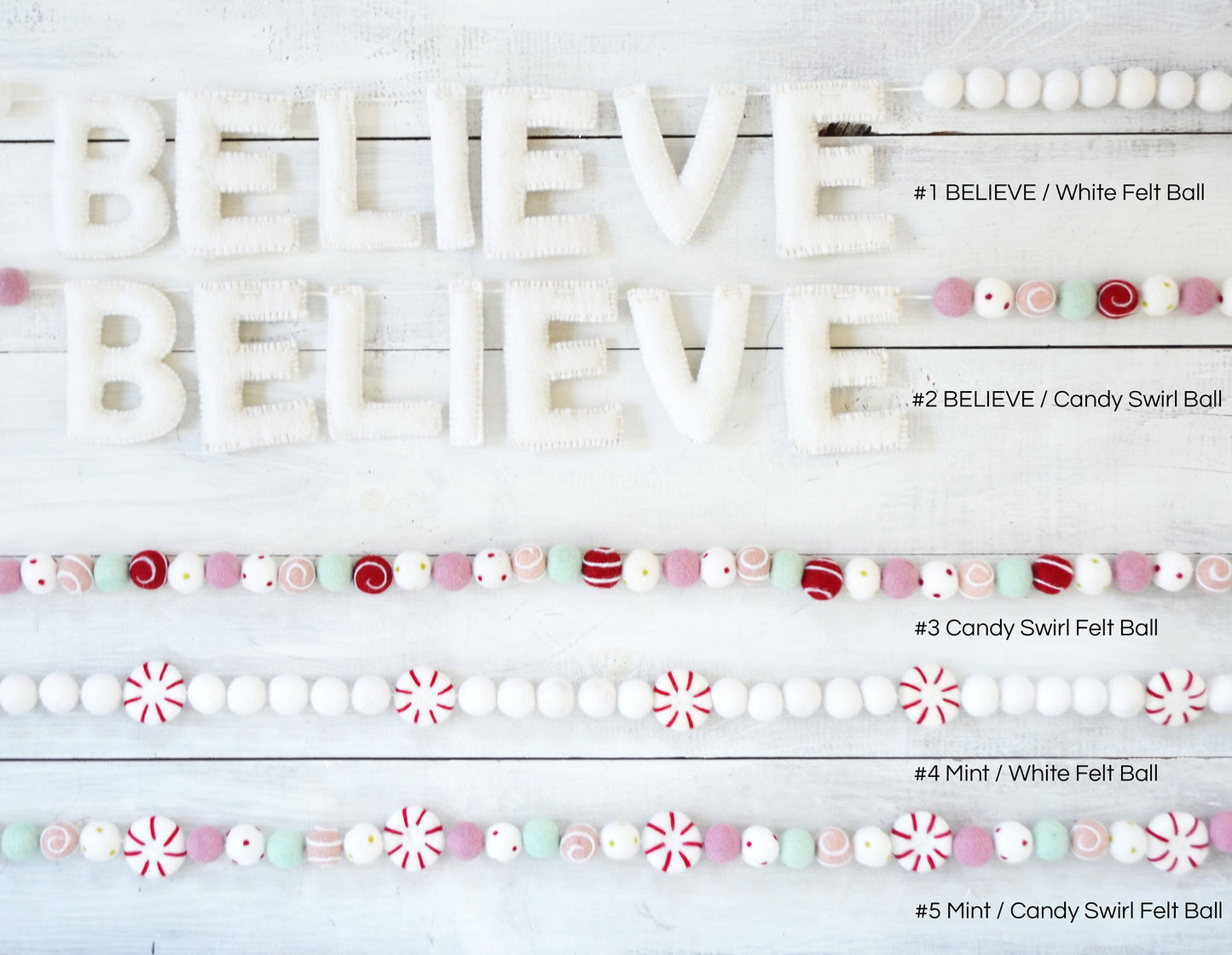 Christmas Felt Banner - BELIEVE