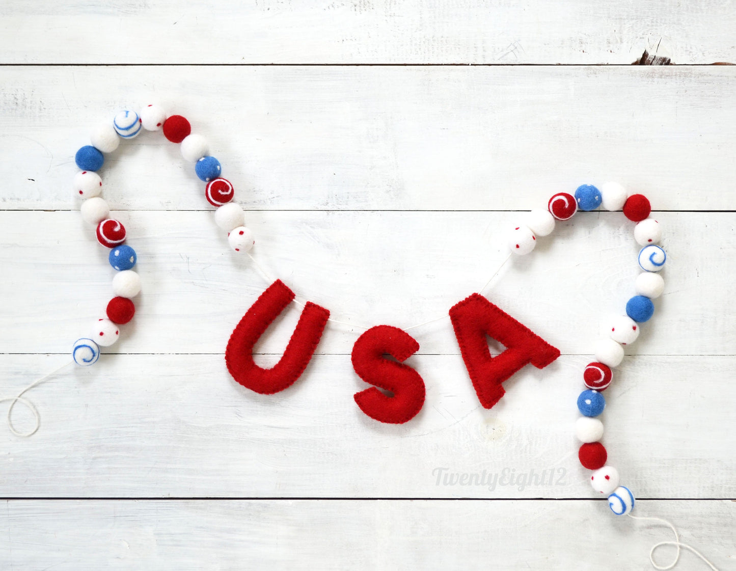 4th of July USA Felt Banner