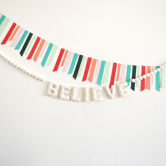 Christmas Felt Banner - BELIEVE