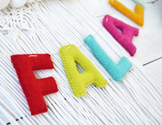 Christmas Felt Garland - Choice of Christmas Felt Balls, White Boho Felt Balls or FALALA